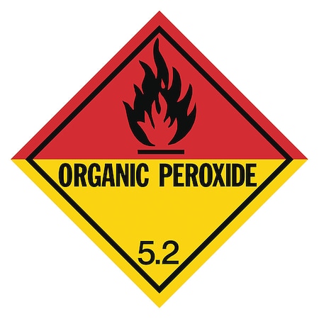 Zoro Select DOT Label, 4 In. H, Organic Peroxide, PK25 8EY48