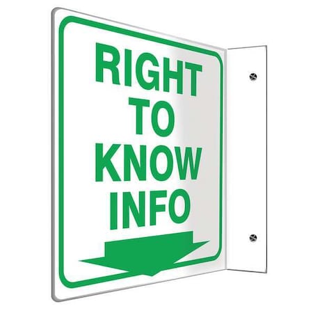 Accuform Sign, 8x8 ", Right To Know Info PSP482