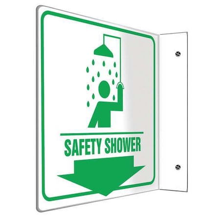 Accuform Safety Shower, 8" W x 8" H, L-Shaped, Plastic, PSP704 PSP704
