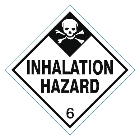 Zoro Select DOT Label Inhalation Hazard, Black/White, Pk500 8EZ62