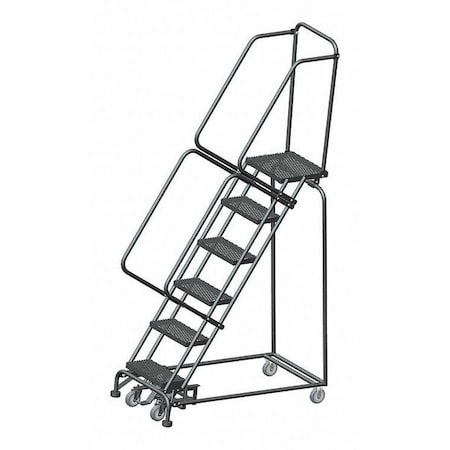 Ballymore 7.8 ft H Steel Rolling Ladder, 6 Steps, 450 lb Load Capacity WA062414X