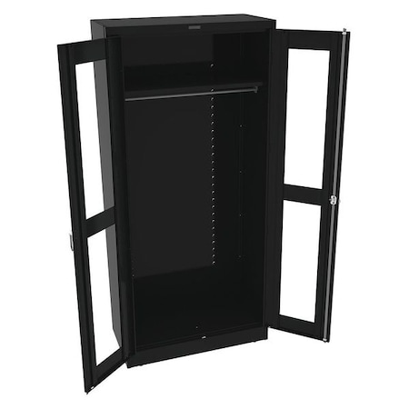 Tennsco Wardrobe Storage Cabinet, 78 in H, 36 in W, 18 in D, Swing, Keyed, Black, 1 Shelves, 0 Drawers CVD1871 BLACK