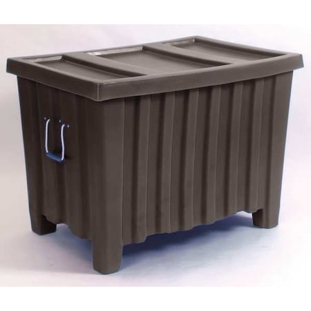 Myton Industries Bulk Container 14 cu ft Volume Cap., 41 in L, 28 in W, 26 1/2 in H, Plastic, Black MTE-1XLBLACK