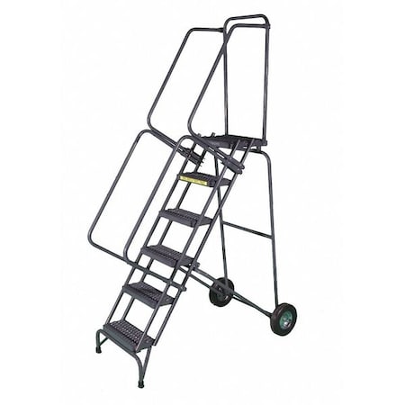 Ballymore 83 in H Steel Folding Rolling Ladder, 5 Steps, 350 lb Load Capacity FAWL-5-P