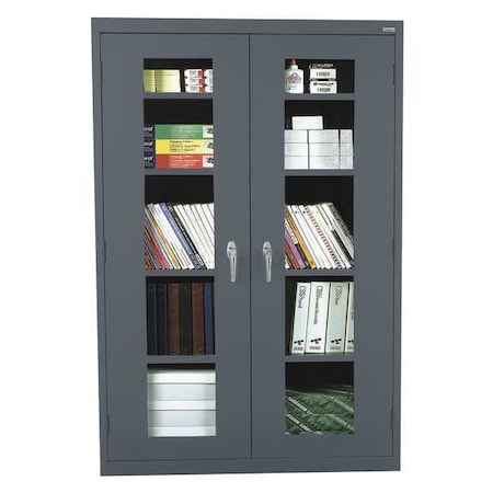 Sandusky Lee 22/24 ga Steel Storage Cabinet, 46 in W, 72 in H, Stationary, Gray EA4V461872-02