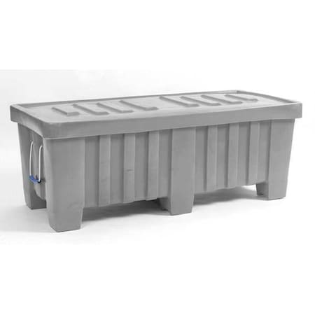 Myton Industries Bulk Container 7 cu ft Volume Cap., 51 1/2 in L, 22 1/2 in W, 19 in H, Plastic, Gray MT0-1GRAY