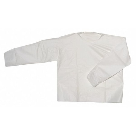 Zoro Select Disposable Collared Shirt, KeyGuard(R), Snaps Closure, Open Cuff, White, S SHIRT-KG-LS-SM