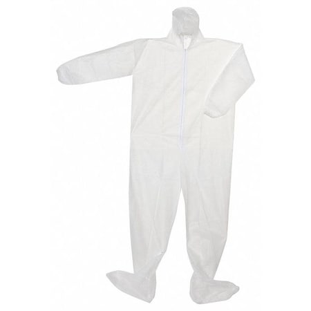 Zoro Select Disposable Coverallss, Hooded Coverall, S, Polypropylene, Elastic Wrist, Elastic Ankle, Serged Seam CVL-NW -B S
