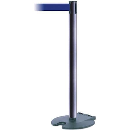 Tensabarrier Barrier Post with Belt, Blue, 7 1/2 ft Length, 38 in Post Height, No Legend RB1-73-73-STD-NO-L5X-C