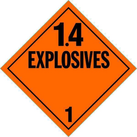 Stranco DOT Container Placard, Explosives, Rigid Styrene, 10-4/5" W x 10-4/5" H DOTP-0100-PS