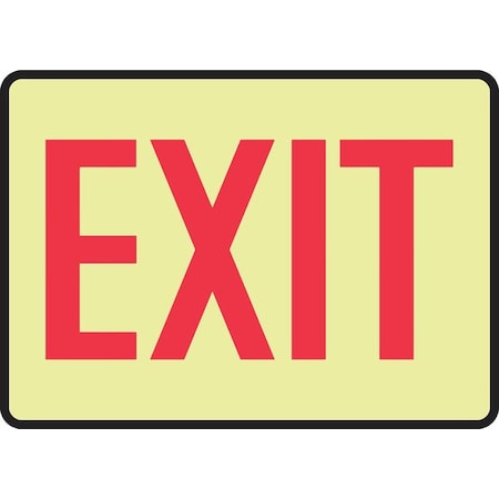 Accuform Exit Sign, Vinyl, 14" W, 10" H, Exit, Yellow MADC501GF