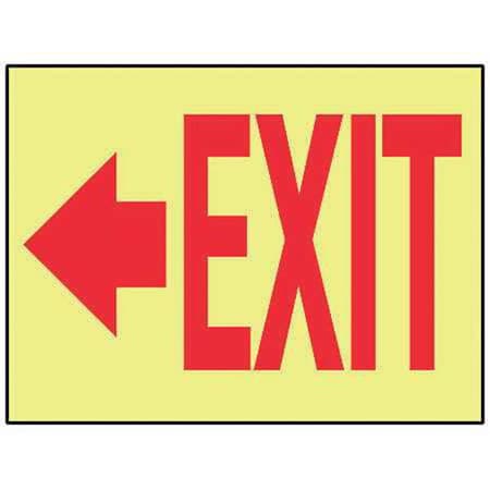 Accuform Exit Sign, Plastic, 14" W, 10" H, Exit, Yellow MLAD514GP