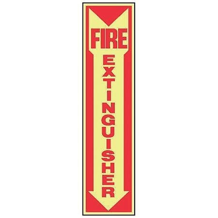 Accuform Fire Extinguisher Sign, 18 in Height, 4 in Width, Plastic, Rectangle, English MFXG551GP