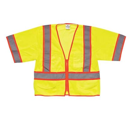 Kishigo 4XL Class 3 High Visibility Vest, Lime 1242-4X