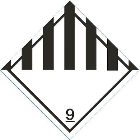 Zoro Select DOT Label, 4 In. W, 4 In. H, PK100 9WH20