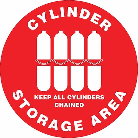 Accuform Slip-Gard Round Floor Sign, 17 in H, 17 in W, Vinyl, Circle, English, MFS0917 MFS0917