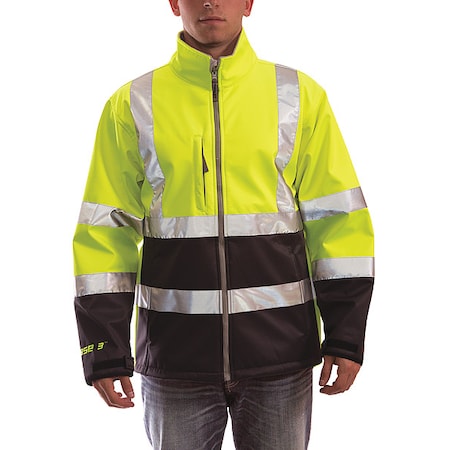 Tingley Breathable Rain Jacket, Polyester, Class 3 R, Green/Yellow, L J25022