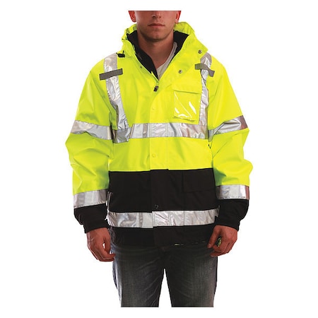 TINGLEY 3-In-1 Jacket w/Hood, Hi-Vis Yellow/Green, 5XL J24172