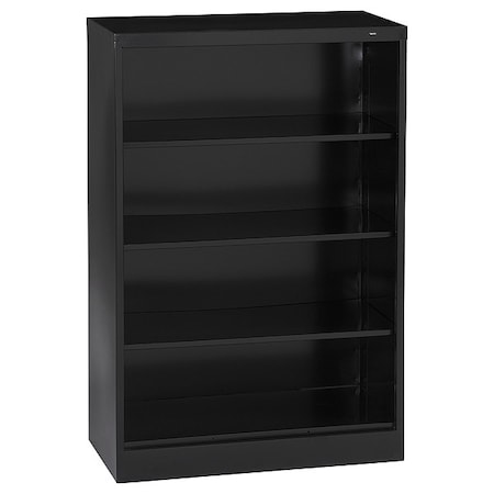 Tennsco 4-Shelf Bookcase, All Welded Steel 55"x36" Black BC18-52-BLACK