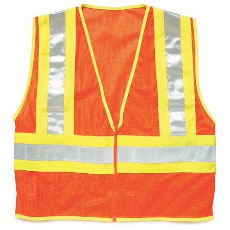 KISHIGO 2XL Class 2 High Visibility Vest, Orange 1055-2X