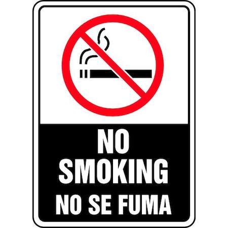 Accuform No Smoking Sign, 10" H, 7 in W, Rectangle, English, Spanish, SBMSMK509VA SBMSMK509VA