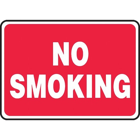 Accuform No Smoking Sign, 7" H, 10" W, Rectangle, English, MSMK423VA MSMK423VA