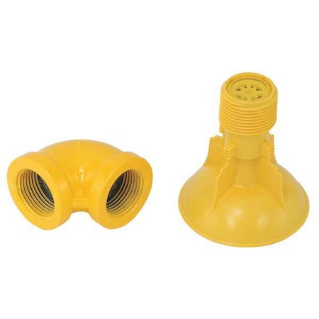 Bradley Shower Head, Plastic, Yellow, For Use With, Safety Shower S24-194