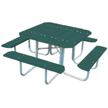 Ultrasite Square Picnic Table, Green, Vandal Resistant Resinwood, 76 in ...