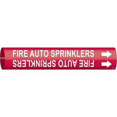 Brady Pipe Marker, Fire Auto Sprinklers, Red, 4059-B 4059-B