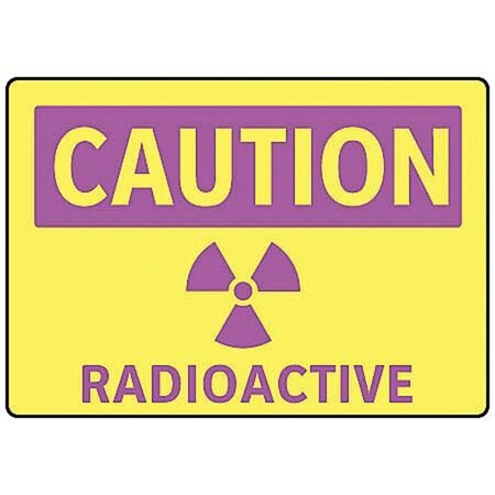 Electromark Caution Radiation Sign, 7 in H x 10 in W, Polyester Y1296951