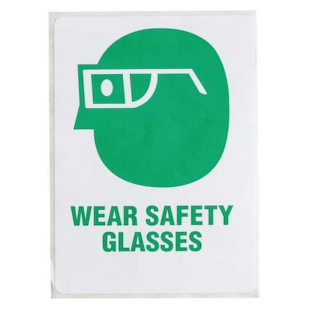 Brady Personal Protection Sign, 4 in Height, 2 7/8 in Width, Vinyl, Rectangle, English 596-11