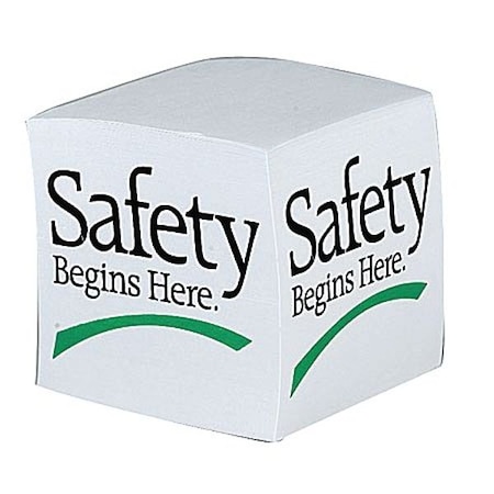 Quality Resource Group Slogan Memo Cube, Safety Begins Here 8109-2