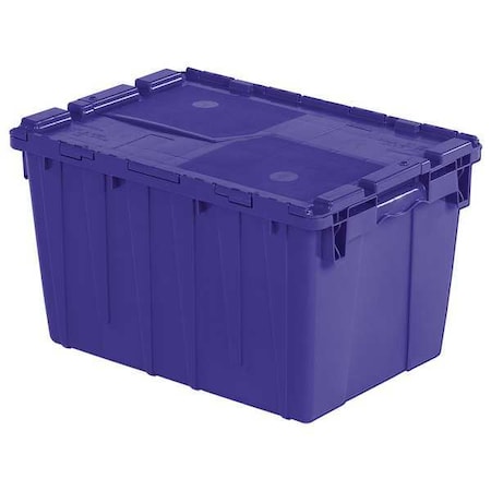 Orbis Attached Lid Container, 13.46 gal Volume Cap., 21 3/4 in L, 15 1/4 in W, 12 7/8 in H, Plastic, Blue FP183 Blue