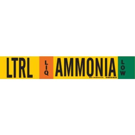Brady Ammonia Pipe Marker, LTRL, 8In and Above, 59933 59933