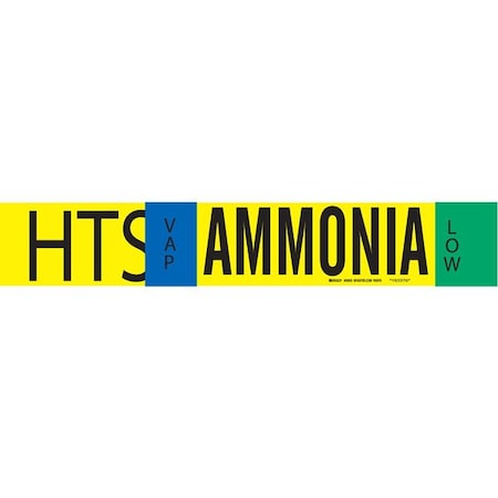Brady Ammonia Pipe Marker, HTS, 8In and Above, 59930 59930