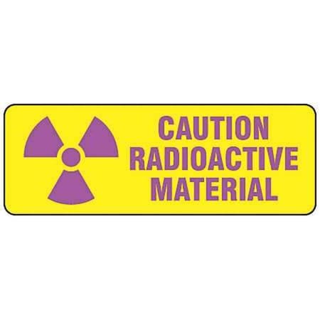 Brady Caution Radiation Sign, 3 1/2 in H, 10 in W, Polyester, Rectangle, 20111KLS, PK10 20111KLS