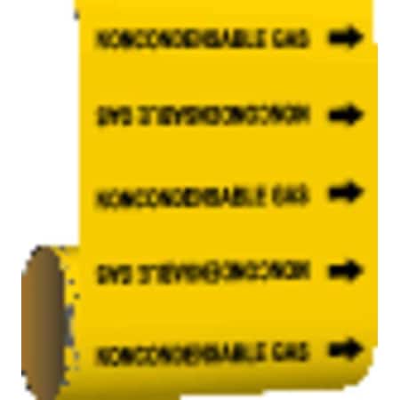 Brady Pipe Marker, Noncondensable Gas, Yel, 41565 41565