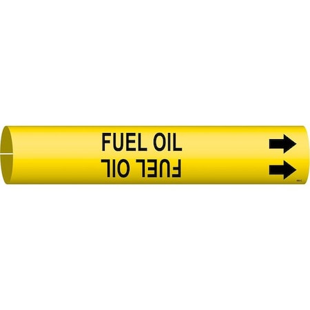 Brady Pipe Marker, Fuel Oil, Y, 2-1/2 to3-7/8 In 4063-C