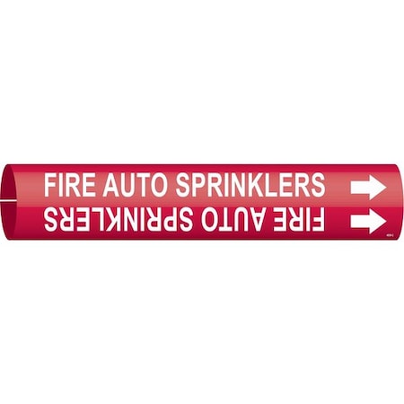 Brady Pipe Marker, Fire Auto Sprinklers, Red, 4059-C 4059-C