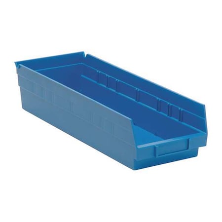 QUANTUM STORAGE SYSTEMS 50 lb Shelf Storage Bin, Polypropylene, 6 5/8 in W, 4 in H, Blue, 17 7/8 in L QSB104BL