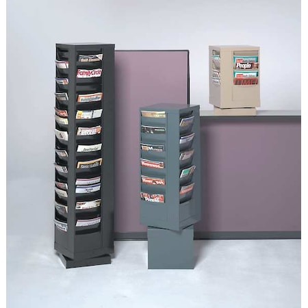 Durham Mfg Magazine Display 88 Compartments, 14-1/8"W x 14-1/8"D Tan 416-75