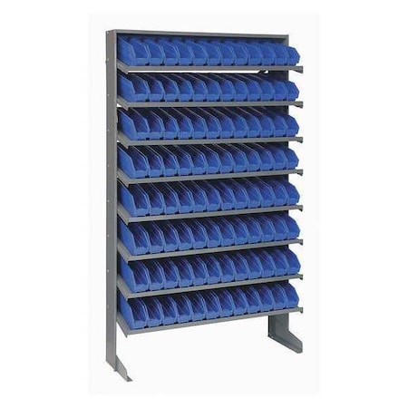 Quantum Storage Systems Steel Pick Rack, 12 in D x 60 in H x 36 in W, 8 Shelves, Blue QPRS-100BL
