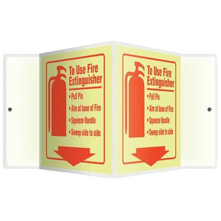 Accuform Fire Extinguisher Sign, 6X8-3/4", ENG PSP349