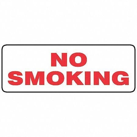 Accuform No Smoking Sign, 5 in H, 14 in W, Plastic, Rectangle, English, MSMK406VP MSMK406VP