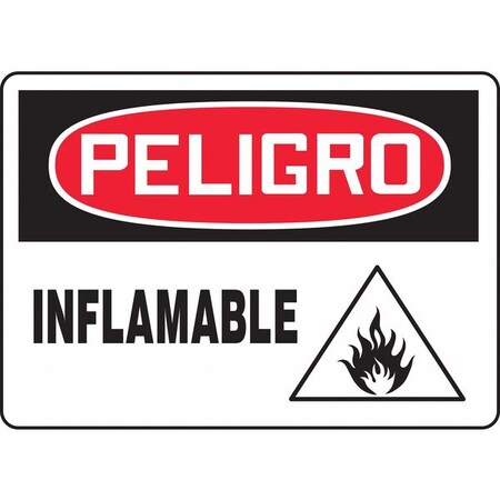 Accuform Spanish Danger Sign, 7 in Height, 10 in Width, Vinyl, Rectangle, Spanish SHMCHG092VS