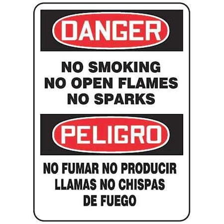 Accuform No Smoking Sign, 14 in H, 10" W, Rectangle, English, Spanish, SBMSMK012VA SBMSMK012VA