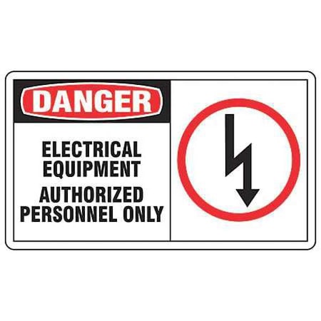 Accuform Danger Sign, 7X10", R and BK/Wht, Eng, MELC055VS MELC055VS