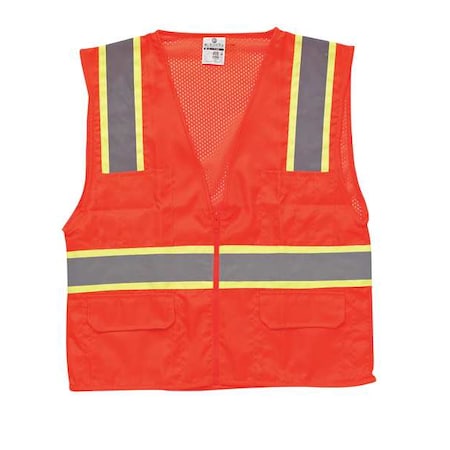 Kishigo 4XL Class 2 High Visibility Vest, Orange 1164-4X