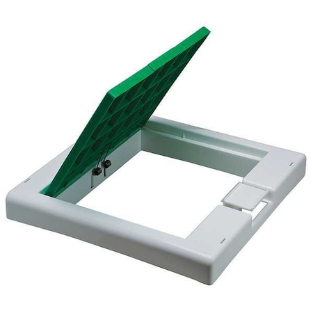 Sp Scienceware 48 gal Trash Can Lid, Flat Green, Plastic, 1 Openings 12 1/2 in W/Dia F13204-0001