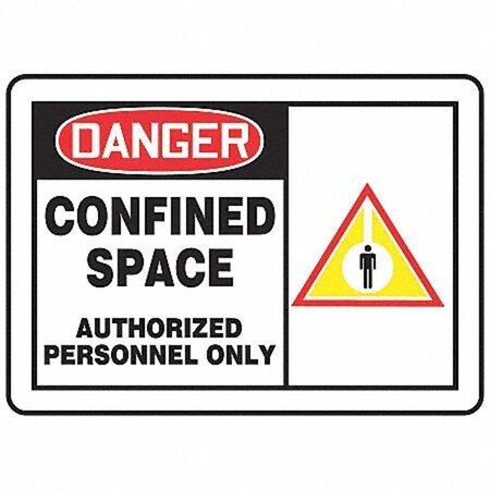 Accuform Danger Sign, 10X14", BK, R and Yel/Wht, MCSP013VP MCSP013VP